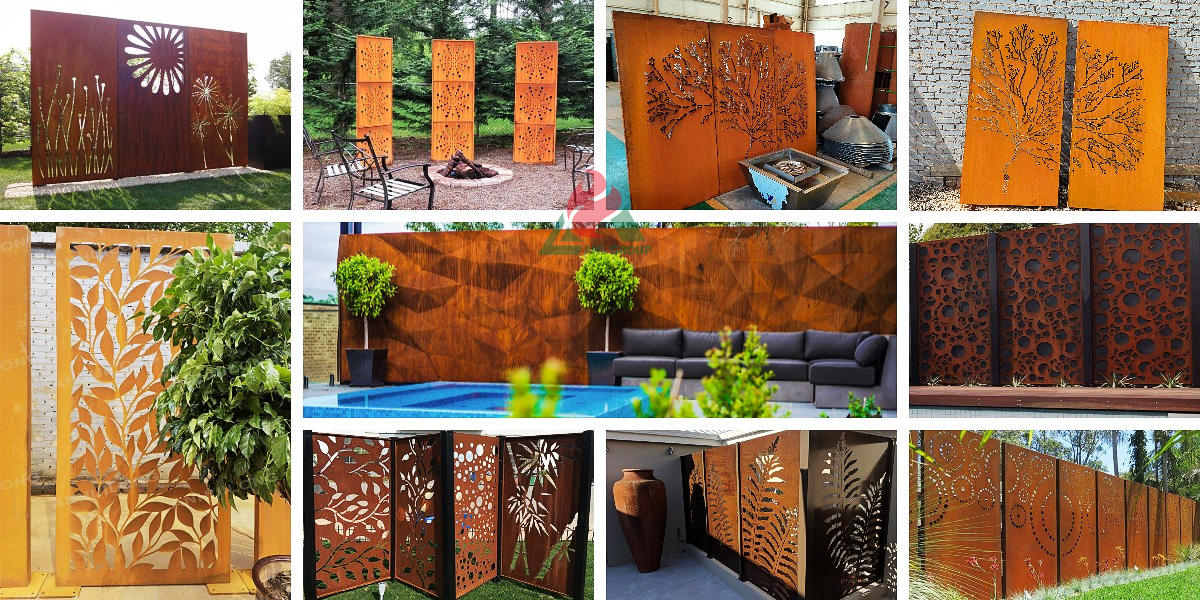 Corten steel screens 